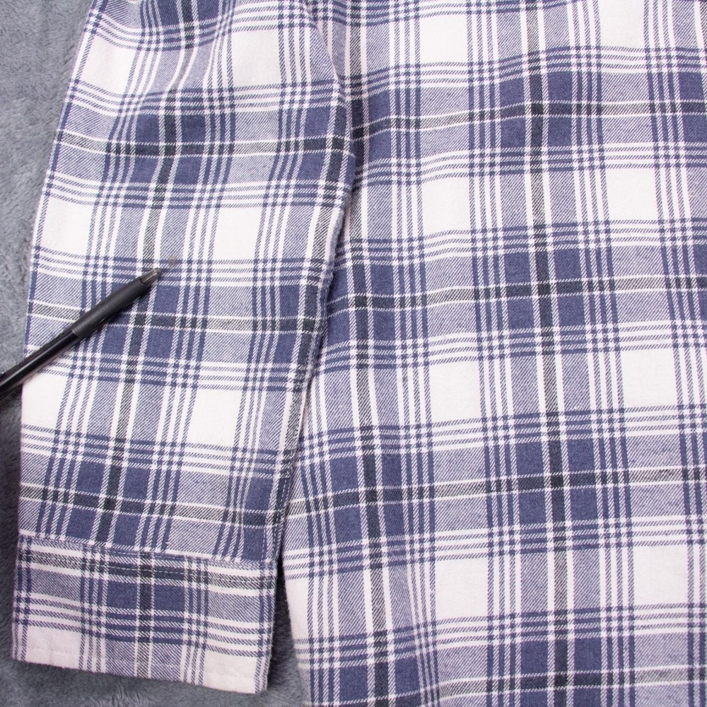 Roark Mens XL‎ Classic Fit Blue White Plaid Flannel Long Sleeve Shirt Cotton - Picture 14 of 15